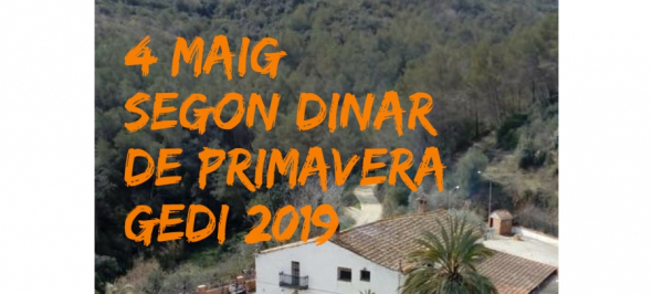 Dissabte 4 maig: inscriu-te al dinar de primavera de Gedi Dissabte 4 maig: inscriu-te al dinar de primavera de Gedi